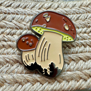 Porcini mushroom enamel pin by iisi Pinssi